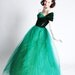 Vintage 1940s Formal Dress - 40s Prom Gown - Emerald Green