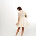 Vintage 1950s Wedding Dress - 50s Short Wedding Dress - Champagne Silk and Lace