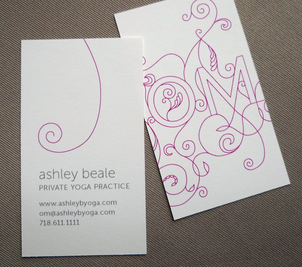 100 Custom Yoga Calling Cards - OM design