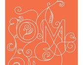 OM Yoga Art Print - 8 x 10 in Coral