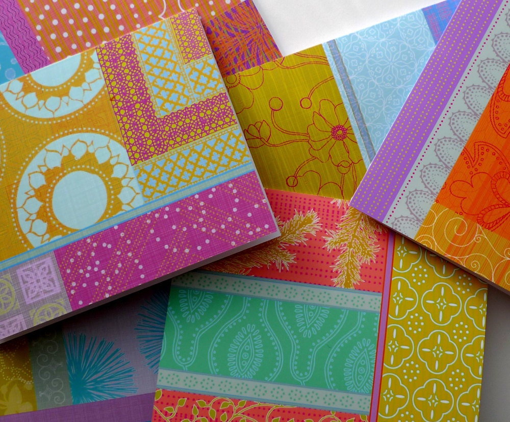 Notecard Set - Set of 6 Blank cards - Boho pattern