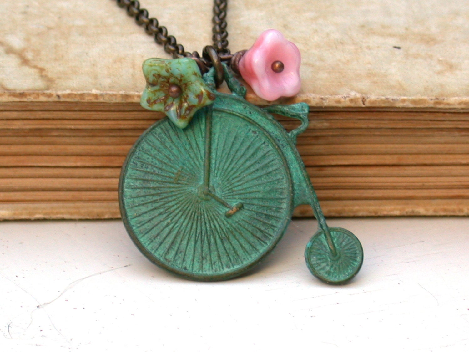 Old Fashioned Bicycle Charm Necklace