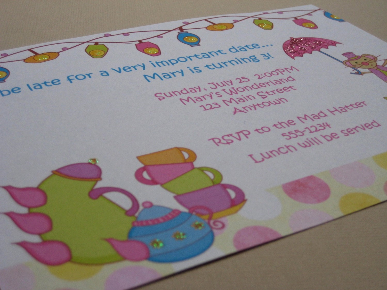 My Little Tea Party Personalized Wonderland Party Invitations Il_170x135