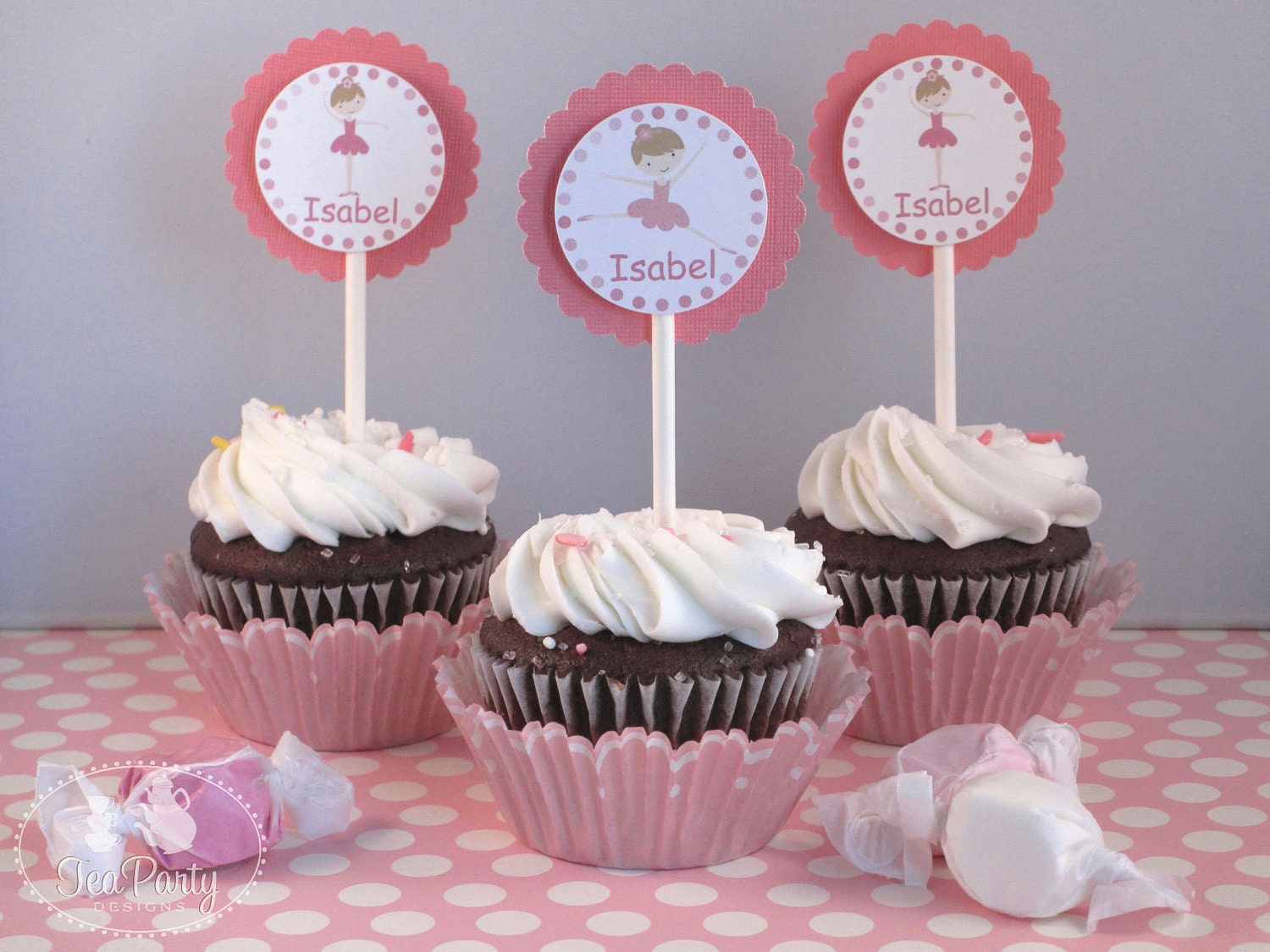 My Little Ballerina...Personalized Party Cupcake Toppers Il_170x135