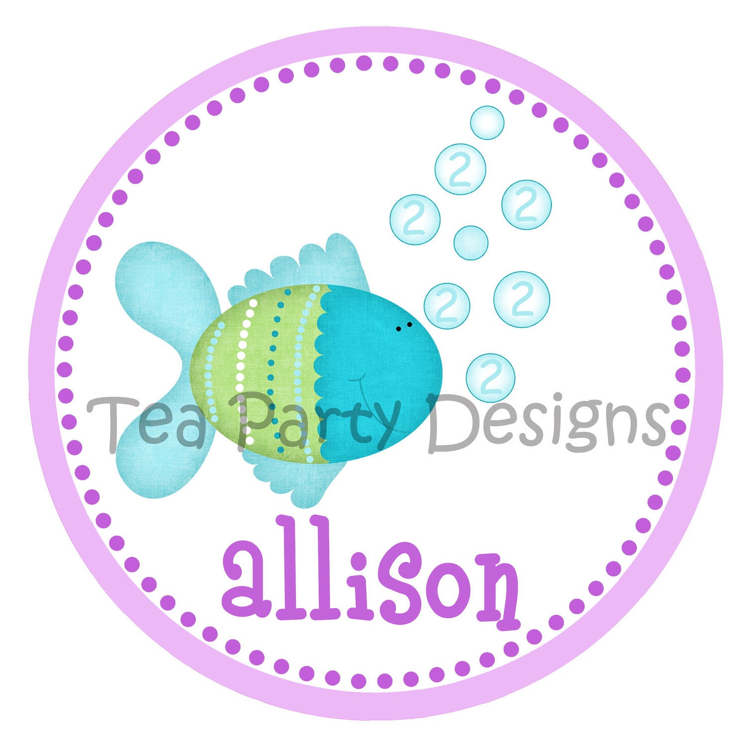 Blue Lagoon...Personalized Fish Party Iron-on Shirt Transfer Il_570xn