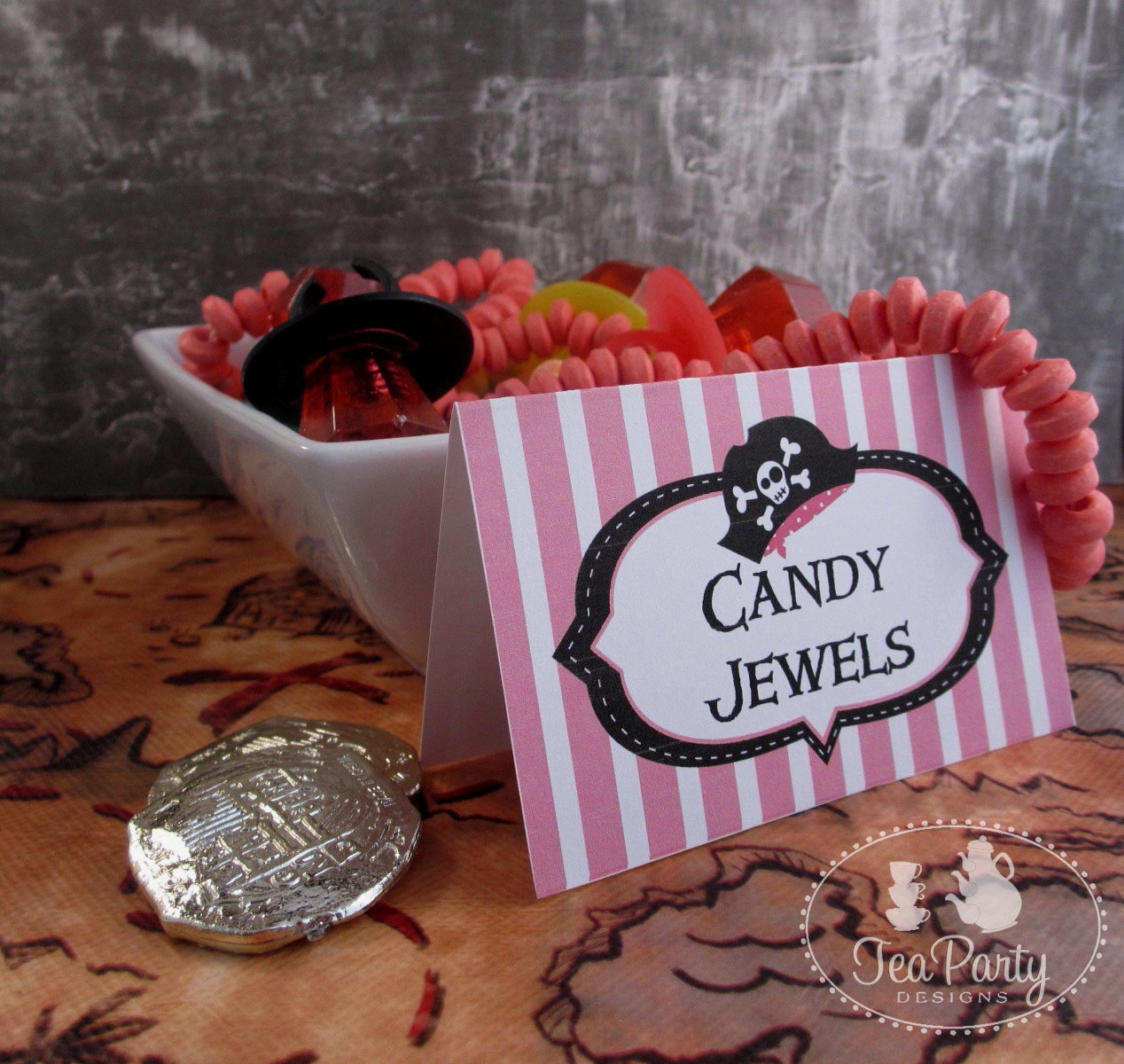Ahoy Matey...Customized Girl Pirate Party Tent Place Cards