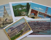 Vintage San Francisco Postcards Repurposed as Notecards w/ Envelopes (Set of 5) (Set D)