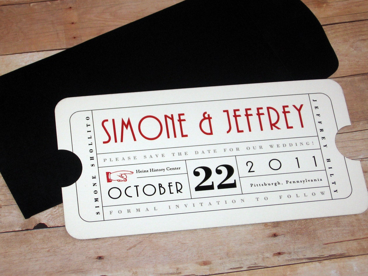 Vintage Ticket - Save the Date