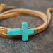 Leather Wrap Bracelet, Boho Wrap Bracelet, Turquoise Cross Bracelet, Turquoise Cross Leather Wrap Bracelet, Kaylin