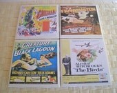 Vintage B Movie ceramic tile coasters