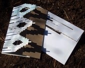 Aqua Ikat 3D Greeting Card Made from Repurposed Cardboard & Magazines