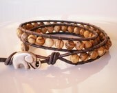 Desert Safari Elephant Wrap Bracelet Jasper