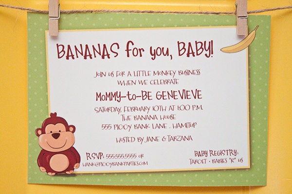 MONKEYING AROUND Invitation - Printable Personalized Invite Il_170x135