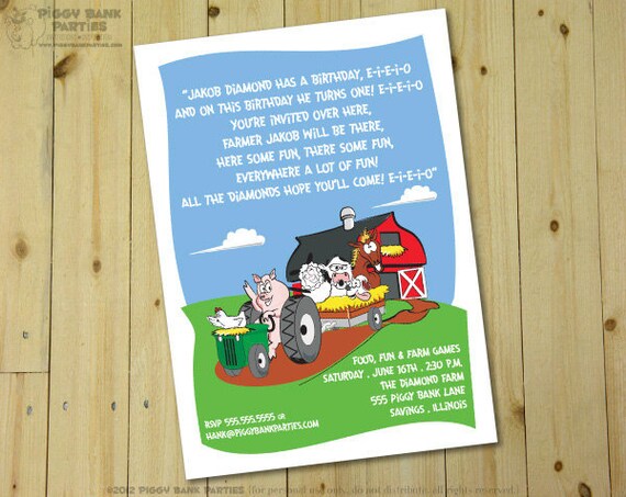 BARNYARD BUDDIES Invitation - Personalized Printable Il_570xn