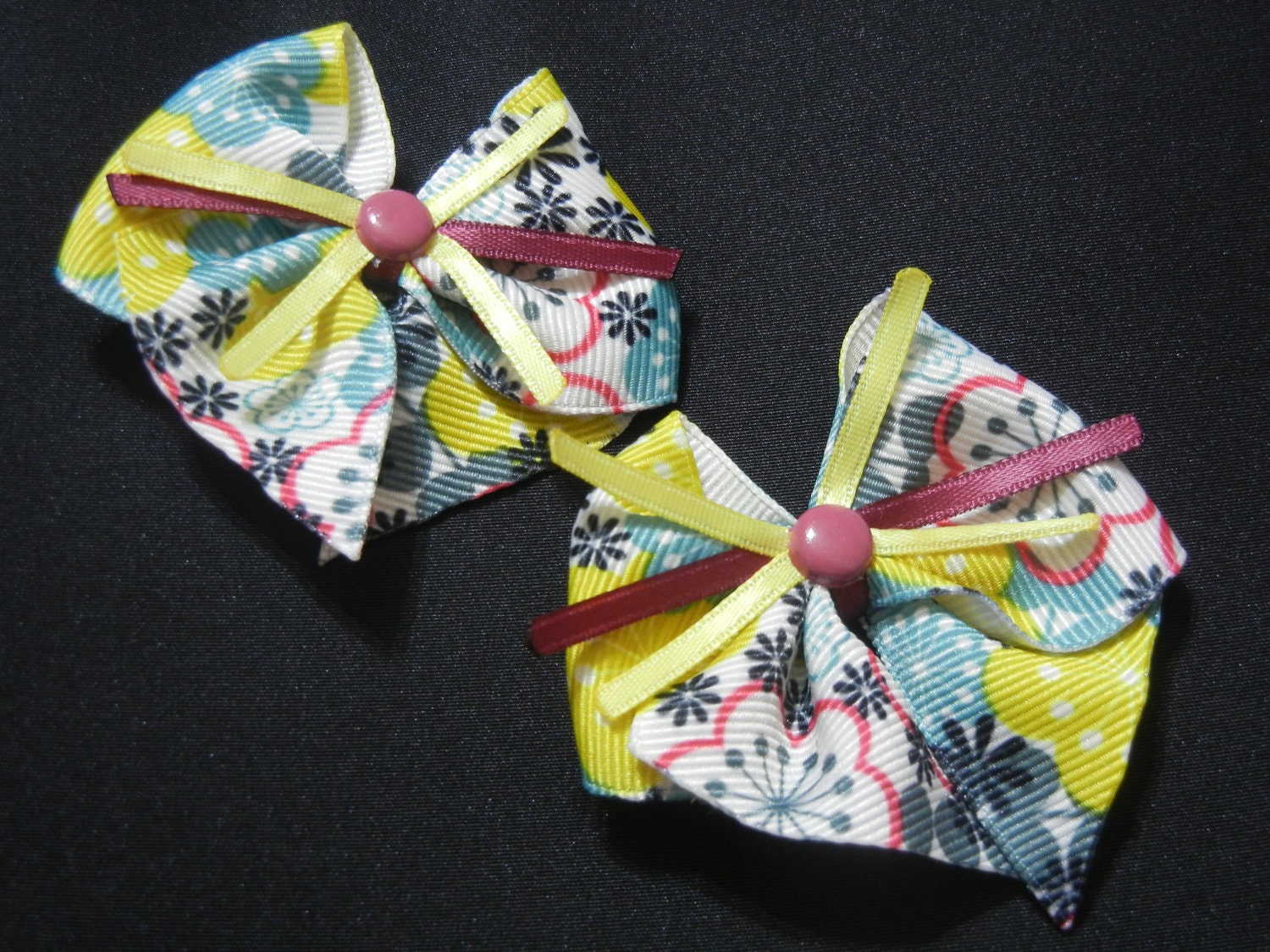 Shirley - Set of Handmade Bow Clips