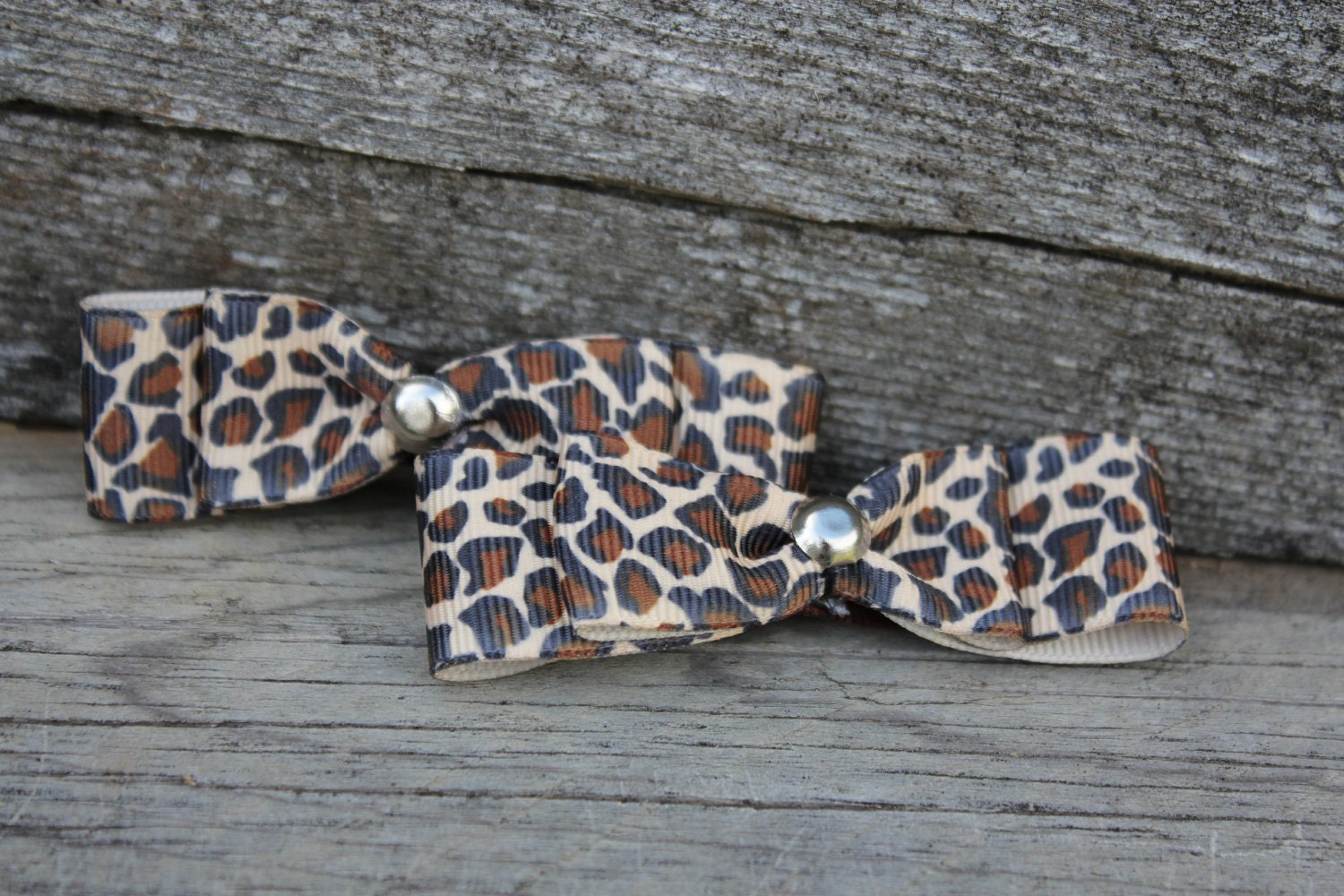Peggy Sue - Set of Small Leopard Bow Clips