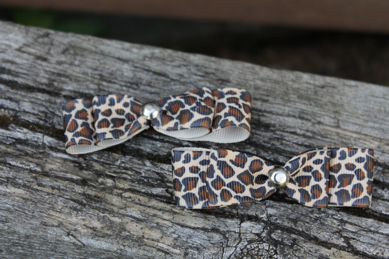 Peggy Sue - Set of Small Leopard Bow Clips