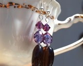Topaz Quartz and Crystal Earrings