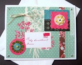 Sale - To My Sweetheart I Love You Handmade Greeting Card for Wedding, Anniversary, Love, Thinking of You