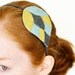 SALE - Whimsical Tiered Leaf Motif / Hand Stitched Wool Felt Headband / Charcoal, Dijon, Mint Green