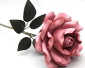 Pastel Pink Leather Rose, Wedding/3rd Anniversary Gift Long Stem Flower Valentine's Day 3rd Leather Anniversary
