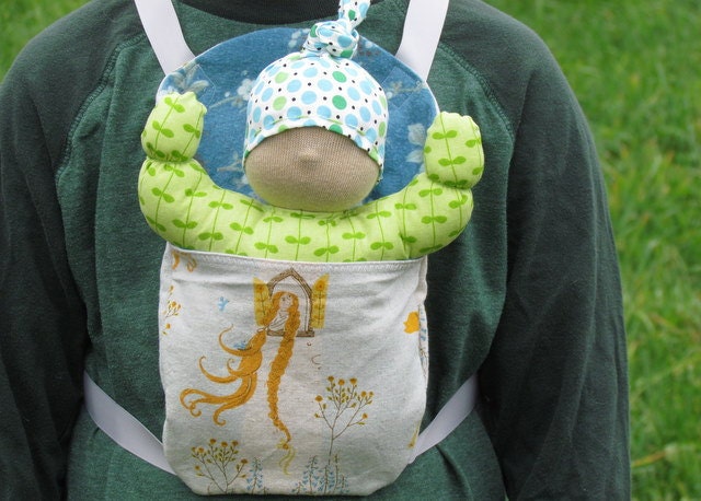 Small doll front or back carrier papoose sewing tutorial and pattern