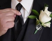 Photo Boutonniere Pin Groom Father of the Bride Groomsmen Wedding
