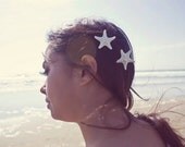 White Starfish Barrettes - Starfish Hair Accessories Mermaid Hair Accessories Nautical Hair Accessories Beach Wedding Hair Accessories Cute
