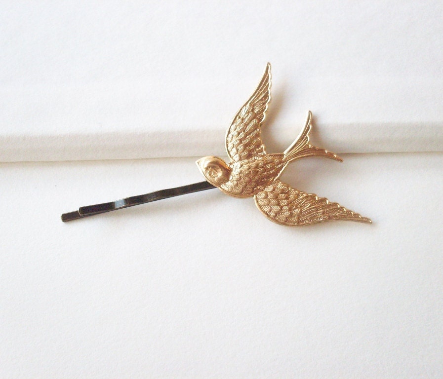 Bird Bobby Pins - Gold Bird Hair Clips Bridal Hair Pins Bridal Hair Clips Nature Inspired Woodland Wedding Bridal Hair Accessories Cute Boho