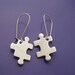 Puzzle pieces silver earrings