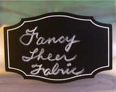 Chalkboard labels: Medium 3 inch by 1 7/8 inch 'Apothecary' shape with permanent, printed white border - 12 pieces