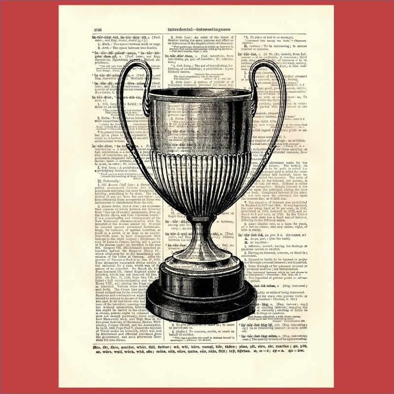 Everyone's A Winner, Babe - large trophy - upcycled 8x10 1898 dictionary page print - BONUS - Buy 3 Prints, Get 1 More For FREE