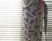 Brown / White Dotted Paisley Yoga Mat Bag