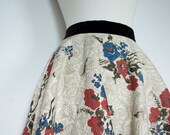 Vintage 1950s Cream FELT CIRCLE Skirt