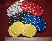 Vintage Clay Poker Chip Assortment For Use In Altered Art and Jewelry