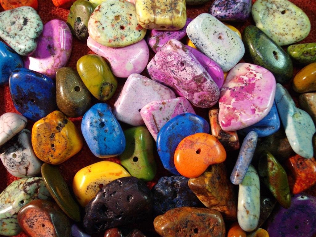 Brightly Dyed Jasper Nuggets Beads