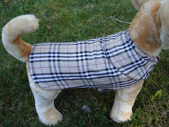 Dog Coat - London Plaid Dog Coat- XX Small- 8 to 10 Inch Back Length - Or Custom Size