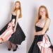 Designer Vintage Fred Perlberg Pink Satin and Black Strapless Formal Evening Gown  / Cocktail Dress / 1950s Cocktail Dress / 1204