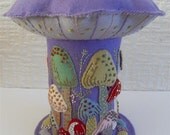 Extra Large Mushroom / Toadstool Pincushion on  Lilac