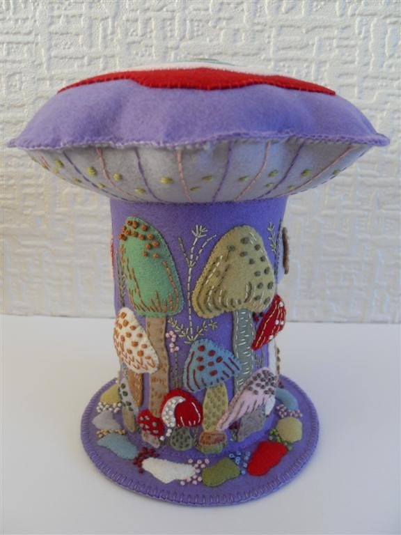 Extra Large Mushroom / Toadstool Pincushion on  Lilac