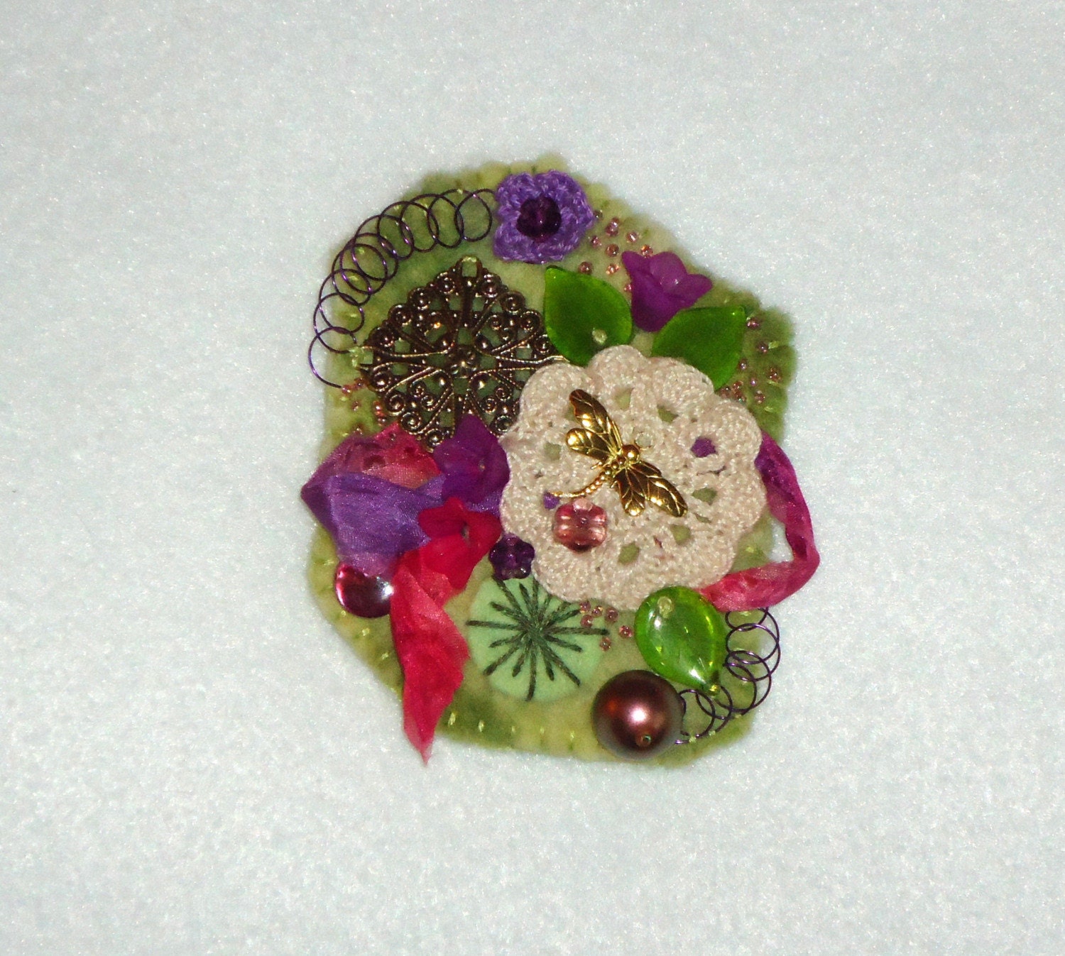 Fiber Art Fiber Jewelry   Rambling Garden Path
