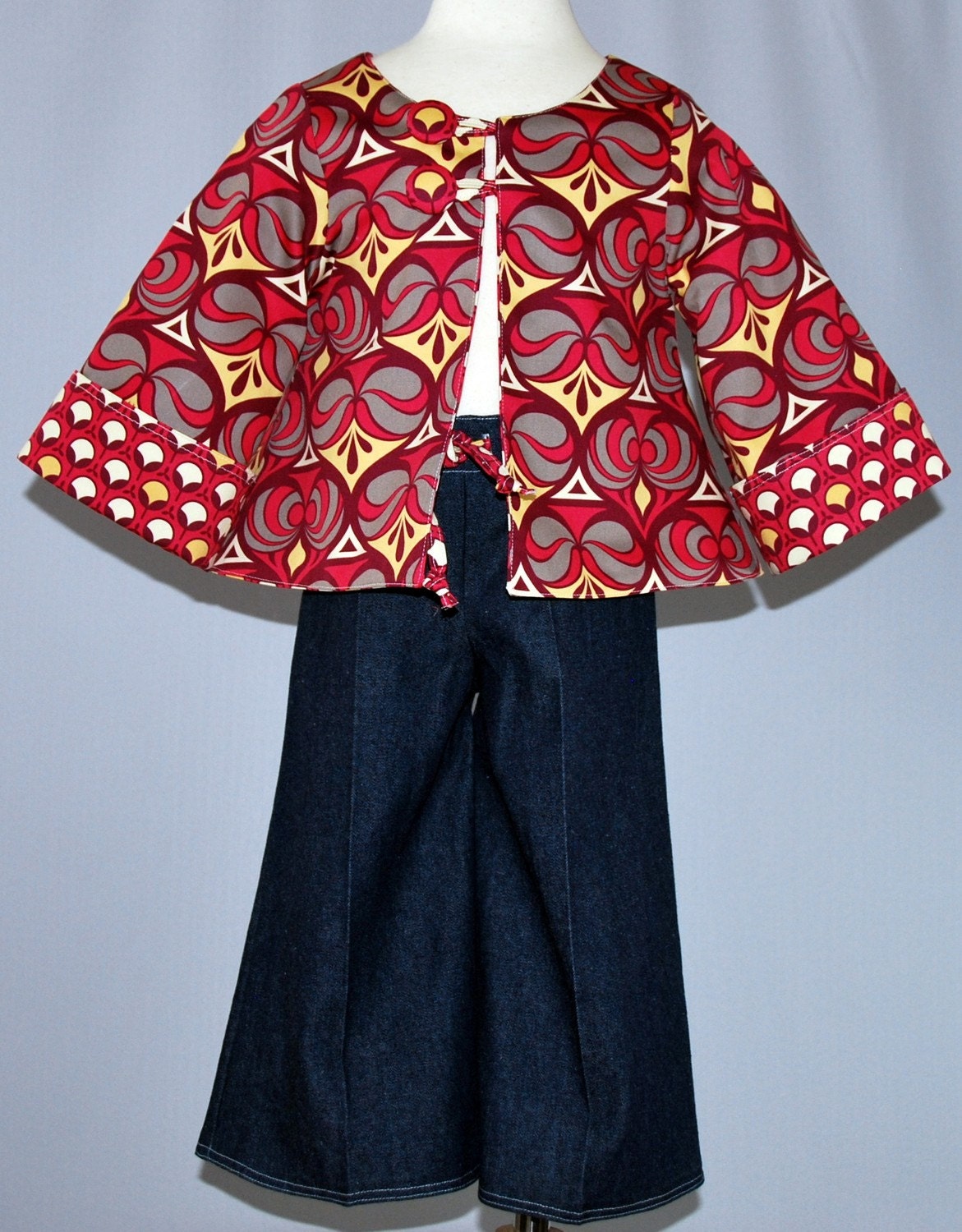 Light Weight Denim Jeans with Matching Reversible Jacket 18/24 months. Other Sizes and Fabrics Available for Custom
