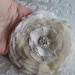Reserved for Kim 2 hairpieces and 1Brooch and Hair clip(2 in 1) beige, ivory Flower, swarovski rhinestone, netting