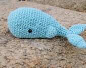 Woolie Whale Hand Crocheted Plush - Turq - Small