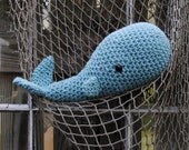 Woolie Whale Hand Crochet Plush- Nantucket Blue-Small