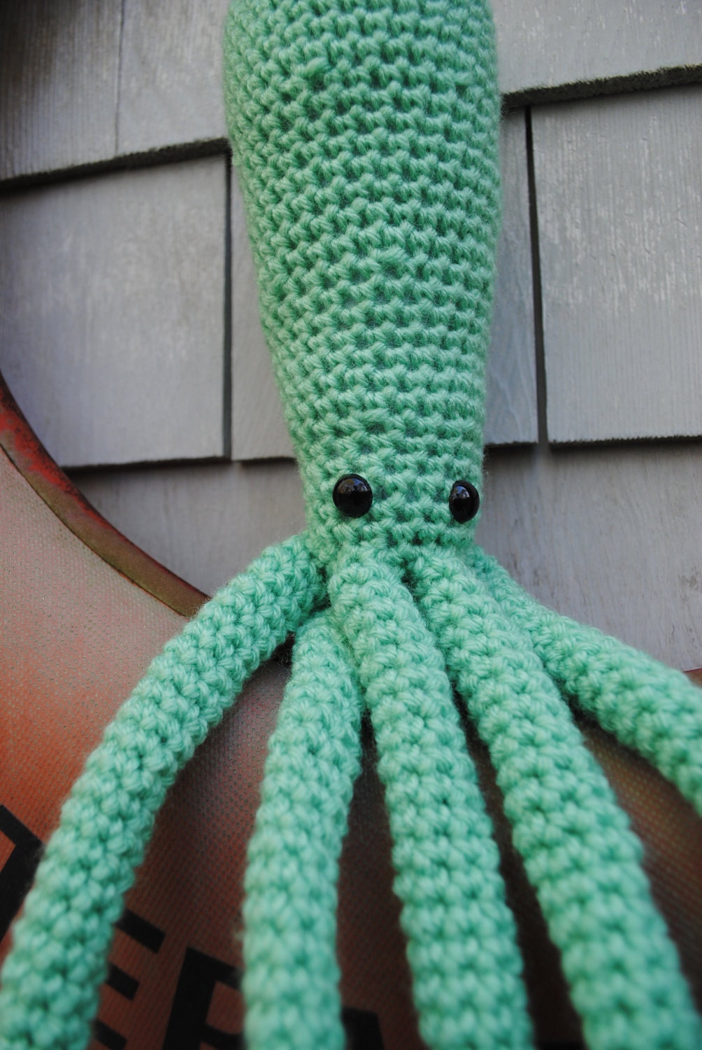 Woolie Octopus Hand Crocheted Plush Aqua