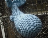Woolie Whale Hand Crocheted Plush- Nantucket Blue -Mini