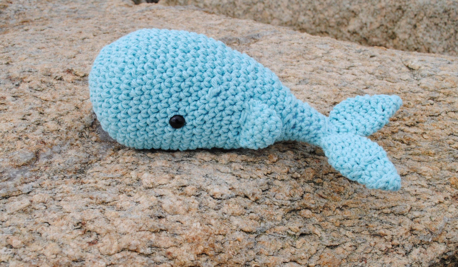 Woolie Whale Hand Crocheted Plush - Turq - Small