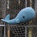 Woolie Whale Hand Crochet Plush- Nantucket Blue-Small