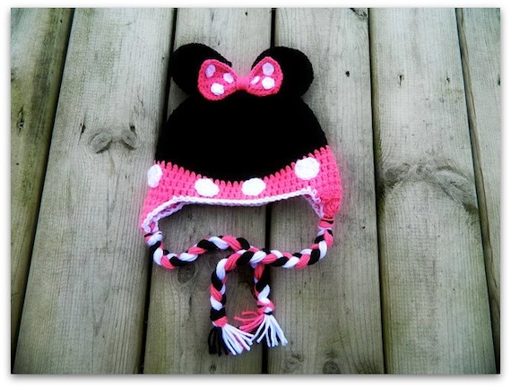 Girly Mouse Ears Hat In HOT PINK, Inspired By Minnie Mouse